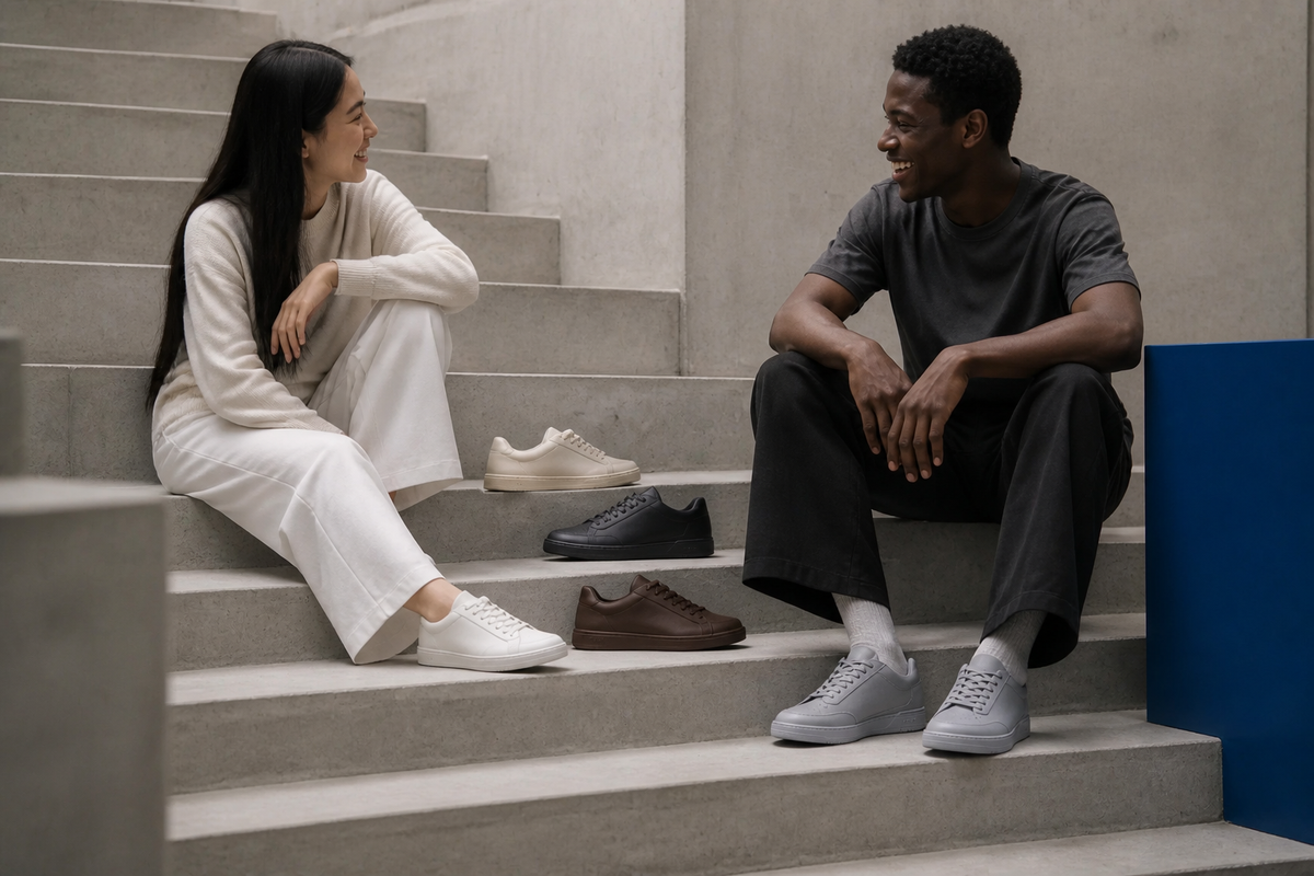 Two pairs on the steps